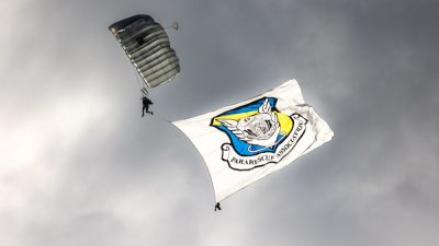 PJA flag parachute jump